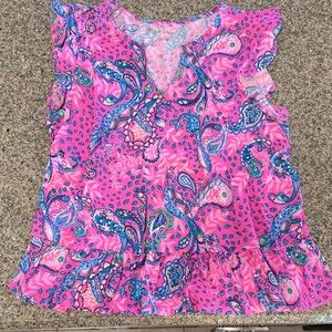 Lilly Pulitzer Pink Paisley Short Sleeve Top